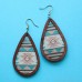 Tribal style Indian exotic earrings hand-painted water drop earrings 925 silver needle Bohemian non-pierced ear clip