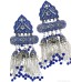 Invia retro ethnic style blue tassel earrings long earrings exotic Indian Bohemian earrings