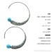 Vintage turquoise Thai silver small hoop earrings ethnic style earrings for men and women hippie style Tibetan Bohemian jewelry Invia