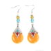 Tibetan Nepalese ethnic style earrings female water drop autumn and winter imitation amber earrings female anti-allergic retro style