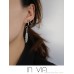 Hip-hop earrings hypoallergenic stainless steel earrings for men and women double ear holes ear bone clip integrated ear chain Korean and Japanese earrings