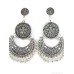 Ethnic minority earrings female retro silver tassel bohemian style jewelry exaggerated ear studs belly dance India fake