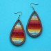 Tribal style Indian exotic earrings hand-painted water drop earrings 925 silver needle Bohemian non-pierced ear clip