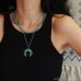 Takahashi Gorou turquoise collarbone necklace, double-layered sweater chain, denim Native American bohemian ethnic style