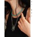 Takahashi Gorou turquoise collarbone necklace, double-layered sweater chain, denim Native American bohemian ethnic style