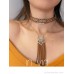 Retro Merad ethnic style multi-layer stacked tassel necklace female clavicle neck chain Bohemian jewelry choker