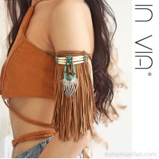 Indian tassel turquoise tassel necklace arm chain Bohemian ethnic style jewelry retro invia original