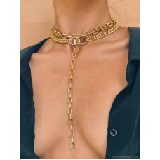 Merad necklace female clavicle chain ins hip-hop multi-layer neck chain European and American metal chain fashion trend niche