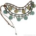 Retro bronze green tassel waist chain belt ethnic Bohemian wind jewelry belly dance accessories set invia