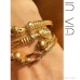 Invia Egyptian Greek retro wind gold bracelet titanium steel does not fade open adjustable bracelet exotic exaggerated