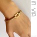 Invia Egyptian Greek retro wind gold bracelet titanium steel does not fade open adjustable bracelet exotic exaggerated