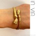 Invia Egyptian Greek retro wind gold bracelet titanium steel does not fade open adjustable bracelet exotic exaggerated