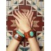 Melaad ethnic Bohemian style Native American wrist accessory wide bracelet scar cover tribal genuine leather turquoise bracelet