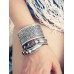 Indian jewelry Tibetan Nepalese retro silver jewelry Bohemian wide bracelet ethnic style set with gemstone bracelet