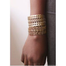 Metal lace hollow Bohemian fashion gem wide bracelet high-end winding bracelet invia Indian jewelry