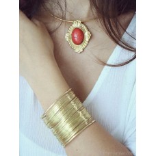 Indian jewelry women's gold Greek Bohemian style jewelry bracelet metal open wide bracelet necklace belly dance