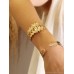 Indian Egyptian Greek Goddess Gold Leaf Bracelet Women's Open Bracelet Exaggerated Retro Bohemian