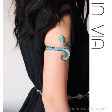 Bohemian wind arm bracelet jewelry retro copper green arm ring female snake arm bracelet exotic accessories ethnic send