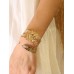 Indian Egyptian Greek Goddess Gold Leaf Bracelet Women's Open Bracelet Exaggerated Retro Bohemian