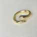 Golden snake-shaped ring for women, gold-plated with gemstones, does not fade, open-ended Bohemian Egyptian Greek jewelry