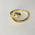 Golden snake-shaped ring for women, gold-plated with gemstones, does not fade, open-ended Bohemian Egyptian Greek jewelry