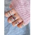 Purple stackable rings for women, trendy and fashionable, personalized multiple joint index finger rings, Bohemian European and American jewelry