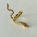 Golden snake-shaped ring for women, gold-plated with gemstones, does not fade, open-ended Bohemian Egyptian Greek jewelry